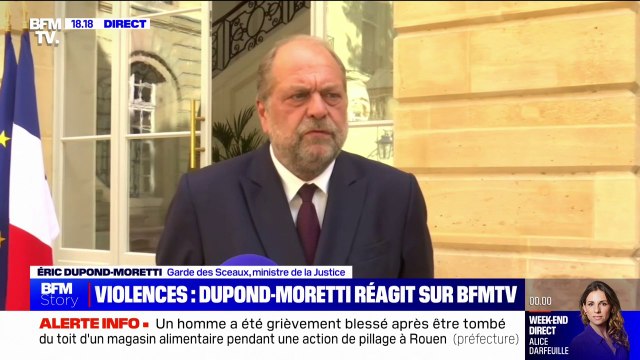 Éric Dupond-Moretti: La mort de Nahel ne peut pas servir de prétexte aux exactions