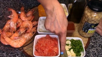 Garbanzos con langostinos parte 1