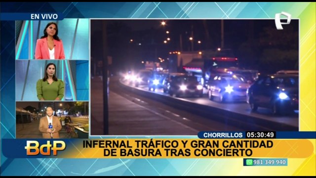 Infernal tráfico y gran cantidad de basura tras concierto en Chorrillos