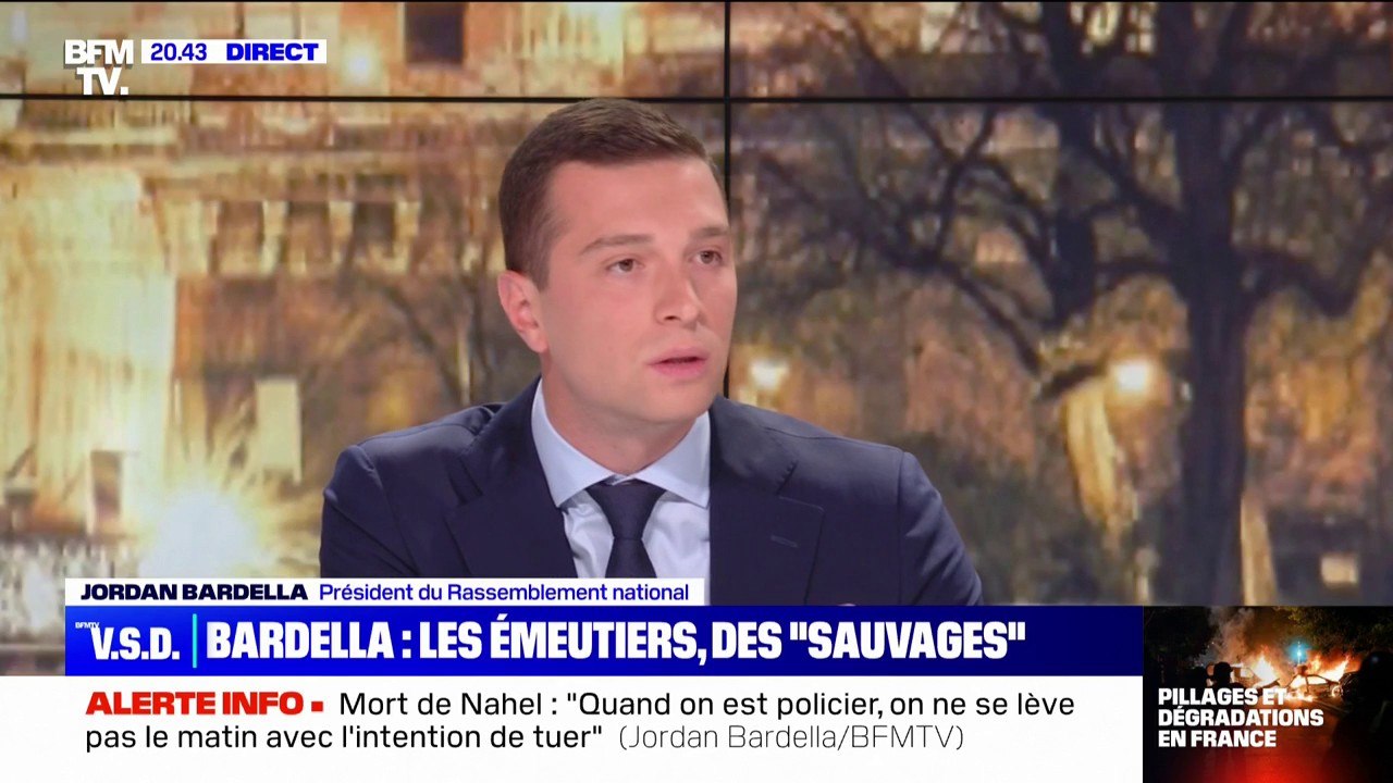 Jordan Bardella: "Quand on brûle des écoles et des bibliothèques, on n'est pas une victime de la société"
