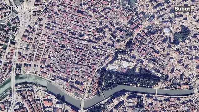Kahramanmaraş depremi sonrası Hatay'da yıkımın izleri uydu fotoğraflarında