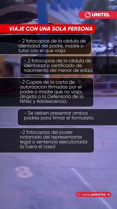 Requisitos para viajes de menores de edad en Bo...