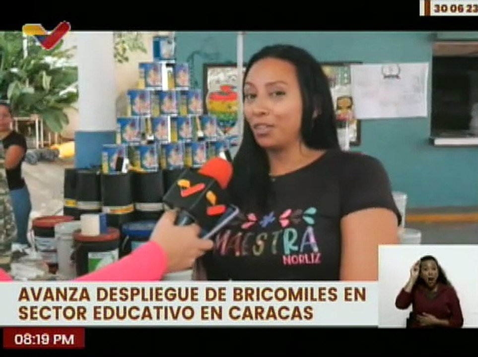 Bricomiles entregan materiales para la recuperación de la  U.E.N.B. Crucita Delgado en Caracas