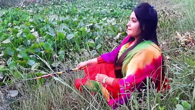 Best Village Girl Hook Fishing _ Beautiful Girl Fishing With Hook