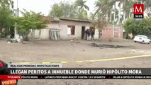 Peritos de la Fiscalía de Michoacán llegan a inmueble donde fue asesinado Hipólito Mora