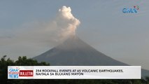254 rockfall events at 65 volcanic earthquakes, naitala sa Bulkang Mayon | GMA Integrated News Bulletin