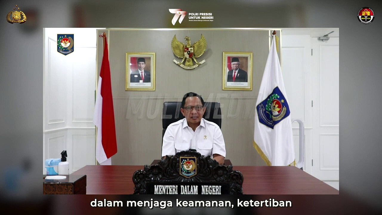 Menteri Dalam Negeri Republik Indonesia Mengucapkan Selamat Hari Bhayangkara ke-77 Tahun 2023
