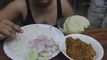 Eating Chicken Masala, White Rice, Pappad Fry, Salad | Chicken Curry, White Rice Mukbang