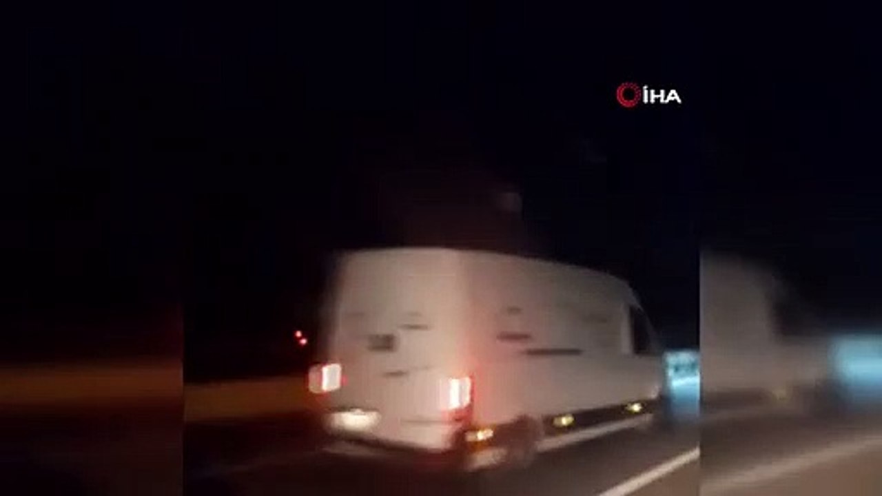 In Edirne gefährde der entgegenkommende Lkw den Verkehr