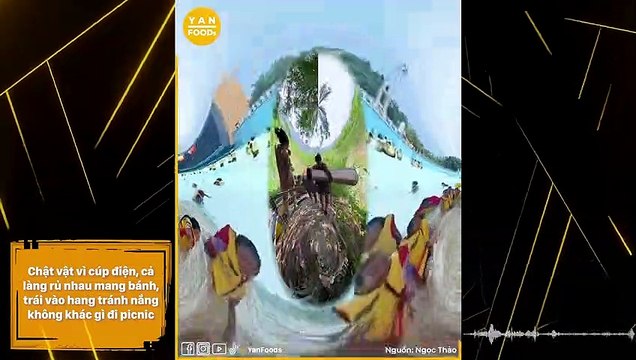 Chật vật vì cúp điện, cả làng rủ nhau mang bánh, trái vào hang tránh nắng không khác gì đi picnic