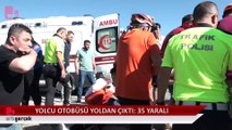 Eskişehir'de yolcu otobüsü devrildi: 35 yaralı
