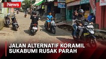 Dampak Proyek Tol Bocimi, Jalan Alternatif Koramil Sukabumi Rusak Parah