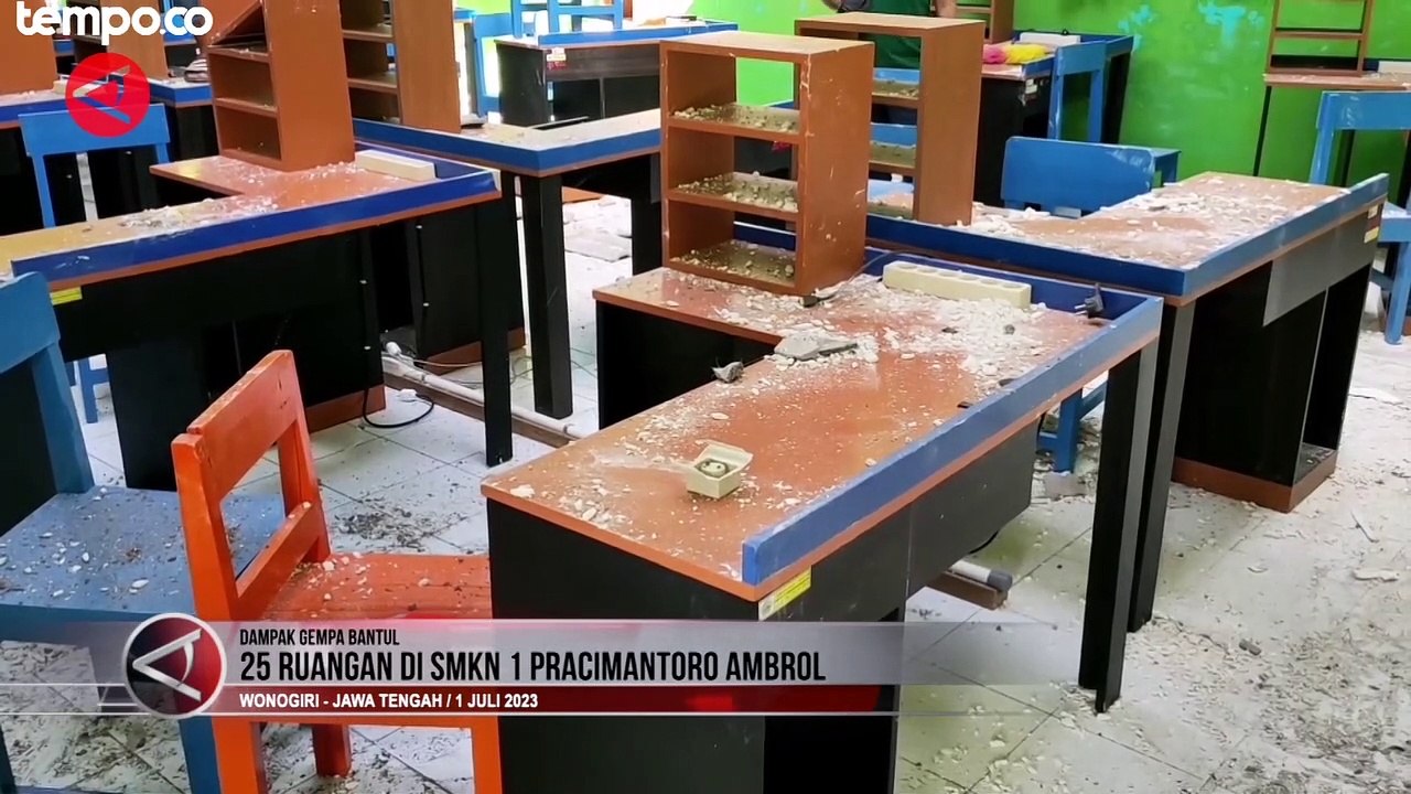 Kondisi SMKN 1 Pracimantoro Rusak Berat Akibat Gempa Bumi yang Melanda Yogyakarta