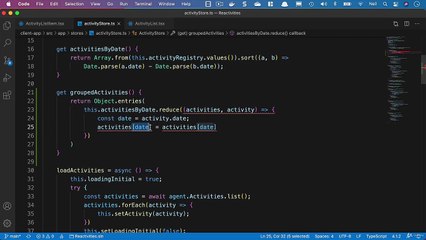Net. Core and React Styling the User Interface - Grouping the activities by date