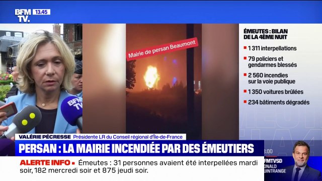 La région va mettre 20 millions d'euros sur la table de façon à reconstruire immédiatement ce qui a été détruit : Valérie Pécresse réagit aux émeutes en Île-de-France