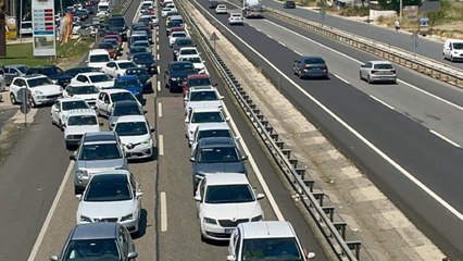 Tekirdağ’dan İstanbul yönüne araç yoğunluğu