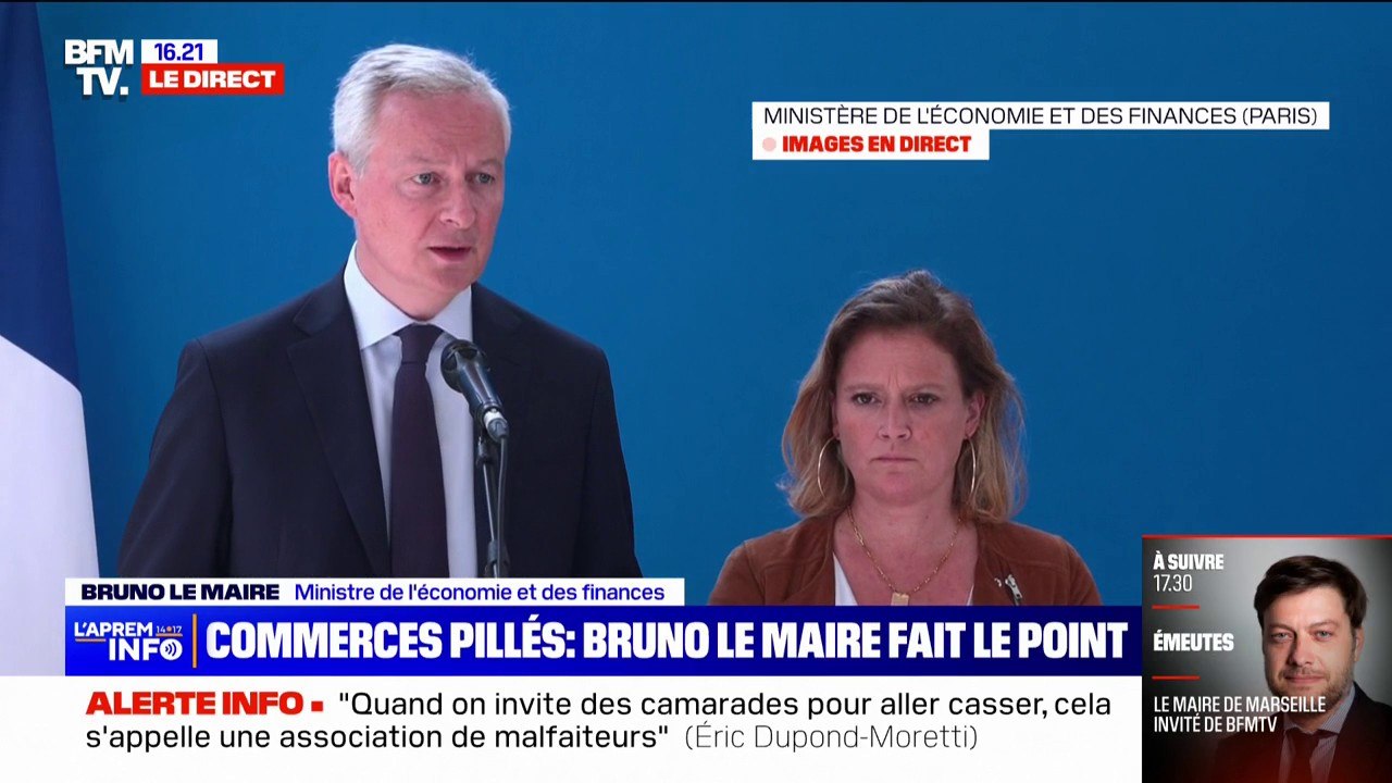 Bruno Le Maire fait le bilan des établissements dégradés par les émeutes et dénonce "des actes inexcusables"