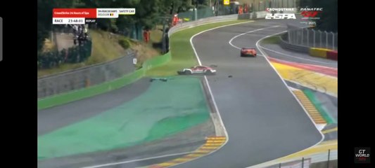 24H Spa 2023 Race Start Under SC Porsche 132 Big Crash