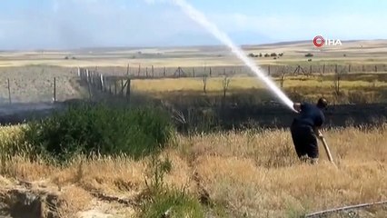 Mangal ateşi yangına neden oldu: 1 dönümlük buğday tarlası yandı
