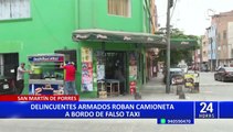 SMP: delincuentes armados roban camioneta a bordo de falso taxi
