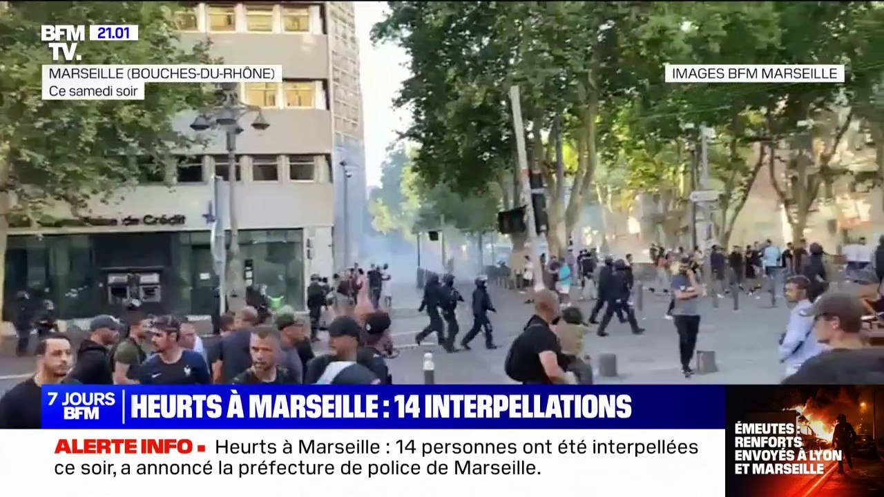 Protestations après la mort de Nahel: situation tendue à Marseille ce soir, où deux blindés sont arrivés en renfort