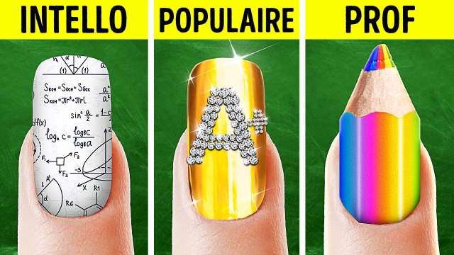 Trucs Et Astuces Artistiques Simples Pour L'ecole || IdÃ©es Incroyables Pour ElÃ¨ves RusÃ©s Par 123 Go!