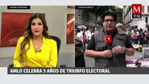 Mario Delgado llega al Zócalo para la celebración de AMLO por aniversario del triunfo histórico