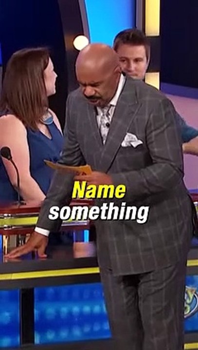 Family Feud -  Larry celebrates too soon!