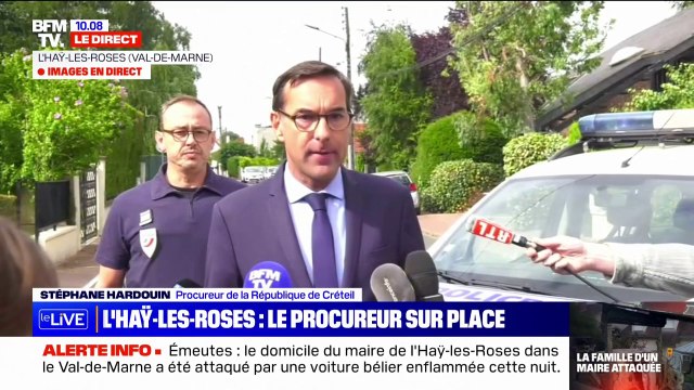 Attaque du pavillon du maire de L'Haÿ-les-Roses: Entendant du bruit et voyant des flammes, l'épouse du maire et ses deux enfants ont pris la fuite par le jardin arrière