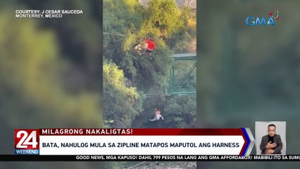 Bata, nahulog mula sa zipline matapos maputol ang harness | 24 Oras Weekend