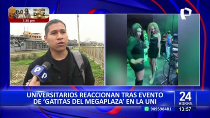 Estudiantes de la UNI opinan sobre fiesta que incluyó participación de "Las Gatitas de Megaplaza"