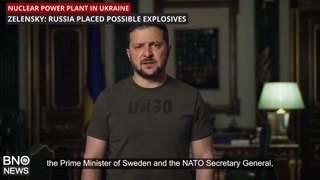Zelensky claims Russia planted possible explosives at nuclear power plant (English subtitles)