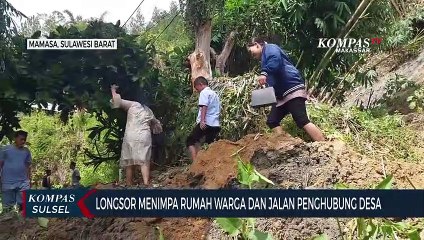 Longsor Menimpa Rumah Warga Dan Jalan Penghubung Desa