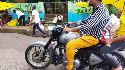 Monsoon rains washed away dirt on the road