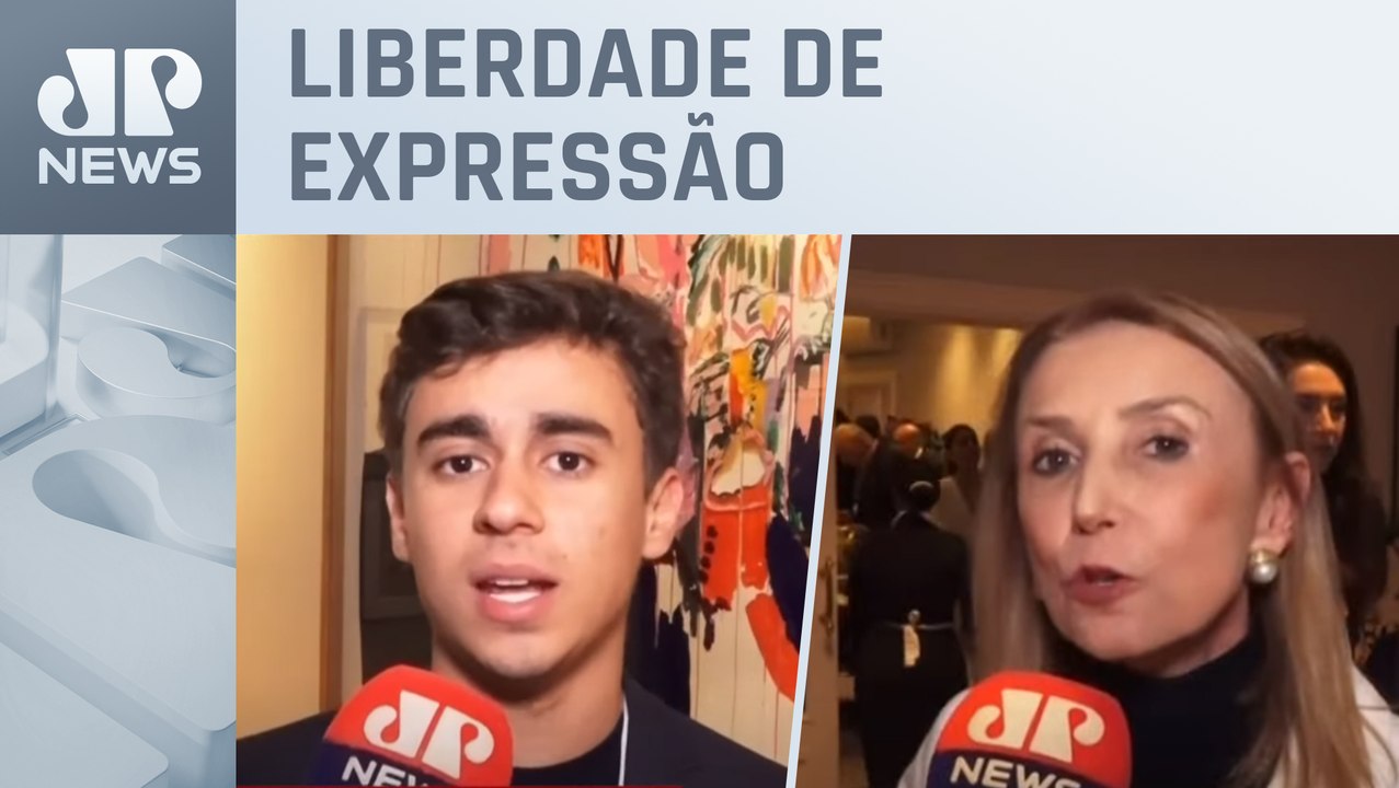 Nikolas Ferreira e Angela Vidal falam em apoio à Jovem Pan sobre ação do MPF