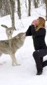 GIRL HOWLS WITH GIANT WOLVES