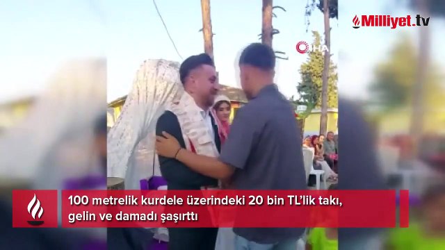 100 metrelik kurdele üzerinde 20 bin TL’lik takı