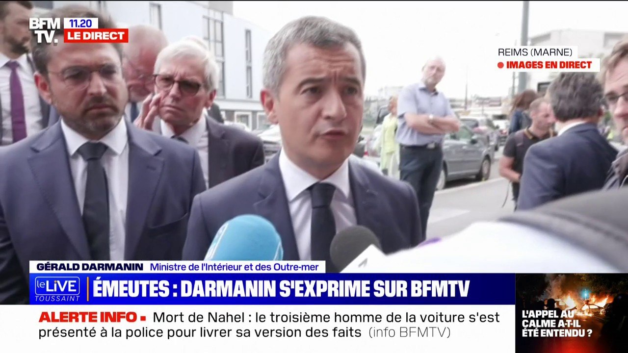 "On ne sait pas encore si cela a à voir avec les violences urbaines" déclare Gérald Darmanin à propos de la mort d'un sapeur-pompier en Seine-Saint-Denis