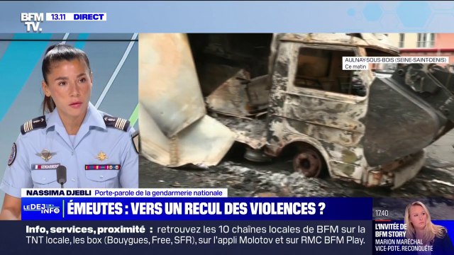 On est sur une désescalade , la porte-parole de la gendarmerie nationale Nassima Djebli s'exprime après une sixième nuit d'émeutes