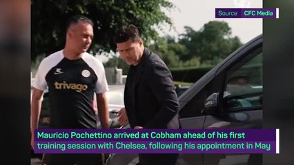 Download Video: Pochettino arrives at Cobham for first Chelsea training session