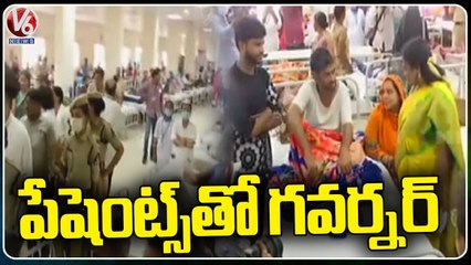 Governor Tamilisai Meets Patients At Osmania General Hospital _ V6 News