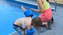 Boy tells mom to get her 'A## in the pool' after she urges him to swim in freezing cold water.