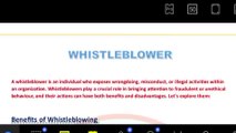 whistleblower:- Meaning, advantages and disadvantage
