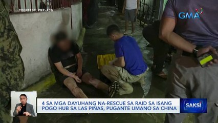 4 sa mga dayuhang na-rescue sa raid sa isang POGO hub sa Las Piñas, pugante umano sa China | Saksi