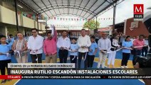 Rutilio Escandón inauguró el domo y la cancha de escuela primaria en Chiapas