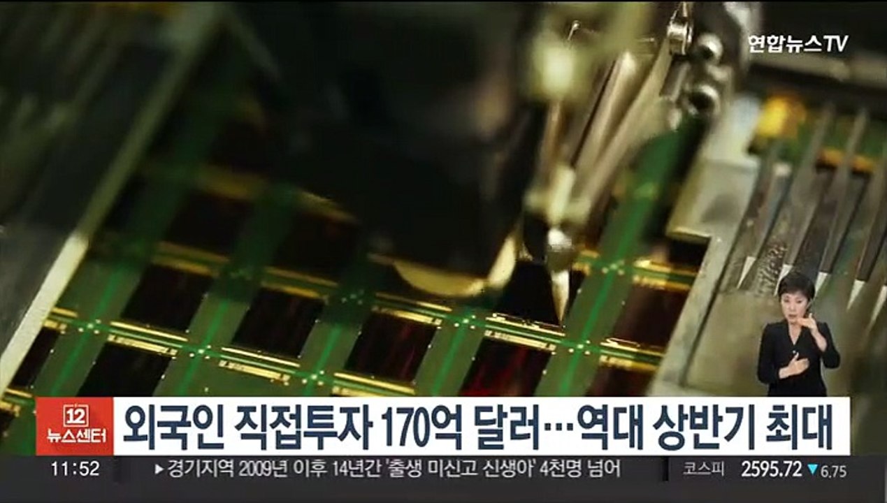 외국인 직접투자 170억 달러…역대 상반기 최대