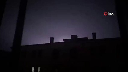 Blitze in Zonguldak erhellten die Nacht