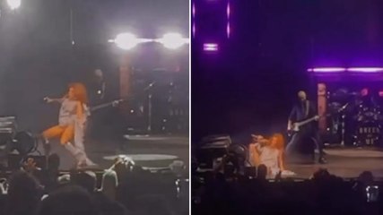 Watch the moment Shania Twain slips and falls mid-performance