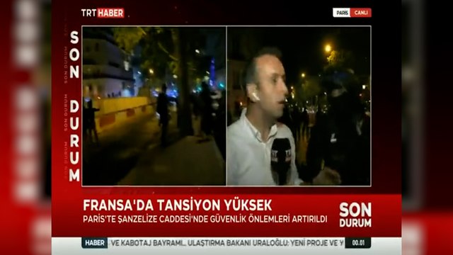 Fransa'da bulunan TRT muhabirine Ankaralı polisten ''kenara çekilin'' uyarısı: Biz çok başka bir milletiz