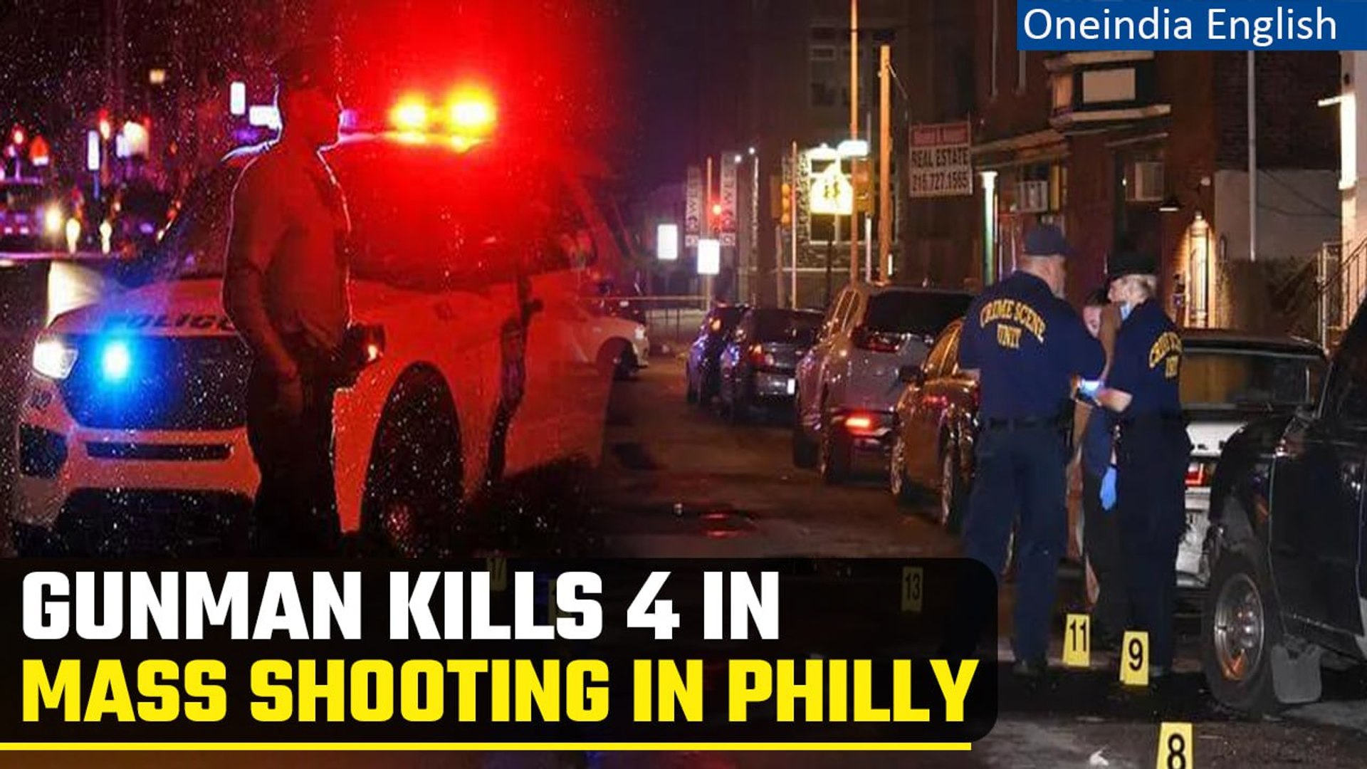 ⁣Philadelphia Mass Shooting: Gunman wearing bulletproof vest kills 4 men, injures 2  | Oneindia News